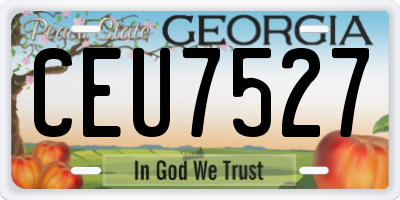 GA license plate CEU7527
