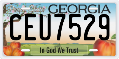 GA license plate CEU7529