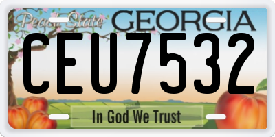 GA license plate CEU7532