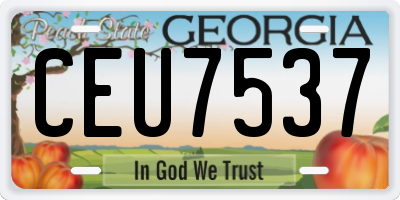 GA license plate CEU7537