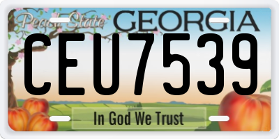 GA license plate CEU7539