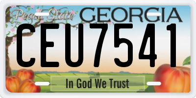 GA license plate CEU7541