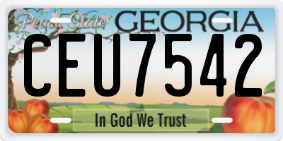 GA license plate CEU7542