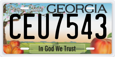 GA license plate CEU7543
