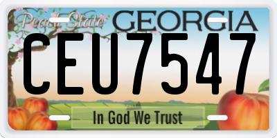 GA license plate CEU7547
