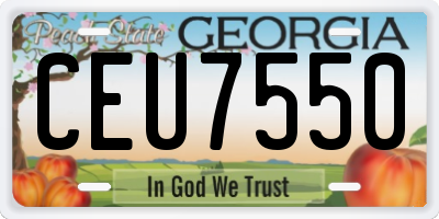 GA license plate CEU7550