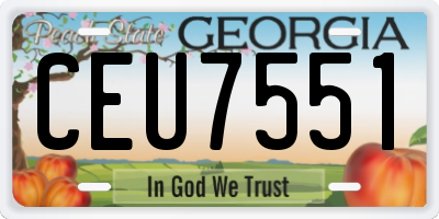 GA license plate CEU7551
