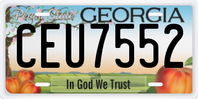GA license plate CEU7552