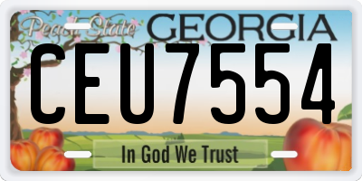 GA license plate CEU7554