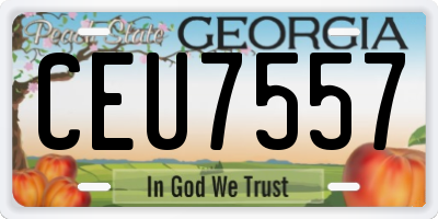 GA license plate CEU7557