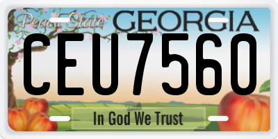 GA license plate CEU7560