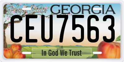 GA license plate CEU7563
