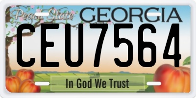 GA license plate CEU7564