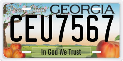 GA license plate CEU7567