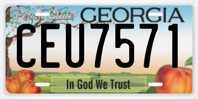 GA license plate CEU7571