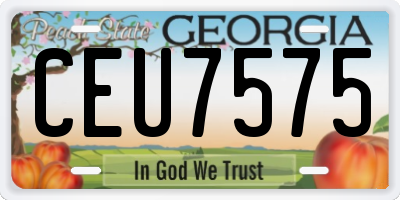 GA license plate CEU7575