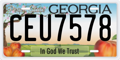 GA license plate CEU7578
