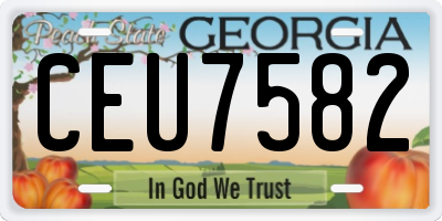 GA license plate CEU7582