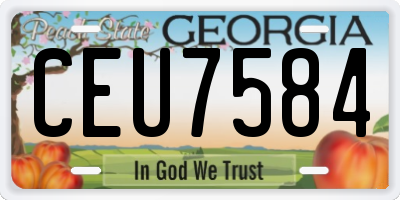 GA license plate CEU7584