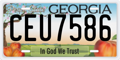 GA license plate CEU7586