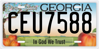 GA license plate CEU7588