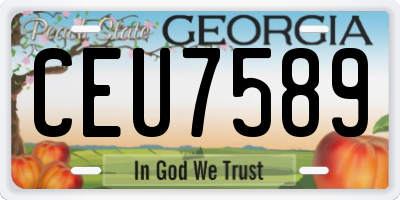 GA license plate CEU7589