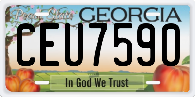 GA license plate CEU7590