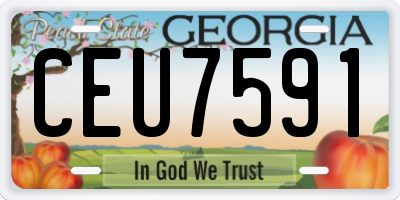 GA license plate CEU7591
