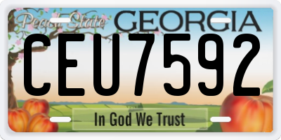 GA license plate CEU7592