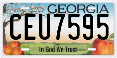 GA license plate CEU7595