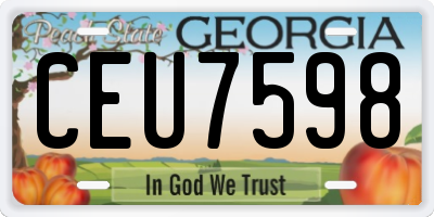 GA license plate CEU7598