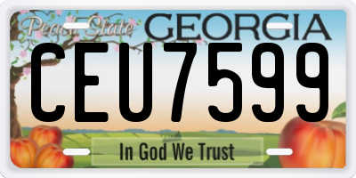 GA license plate CEU7599