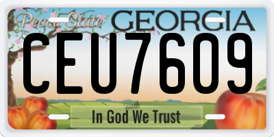 GA license plate CEU7609