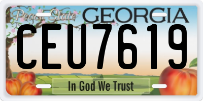 GA license plate CEU7619