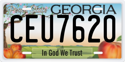 GA license plate CEU7620