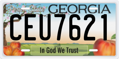 GA license plate CEU7621