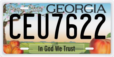 GA license plate CEU7622