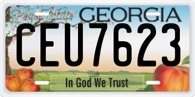 GA license plate CEU7623