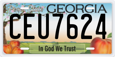 GA license plate CEU7624
