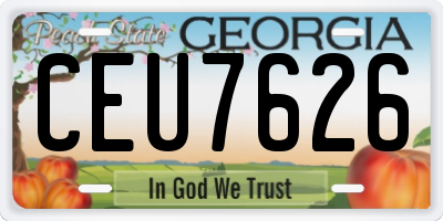 GA license plate CEU7626