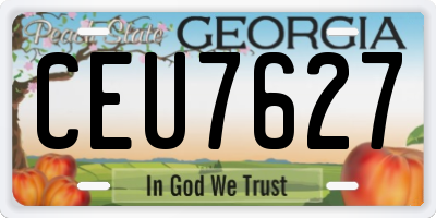 GA license plate CEU7627