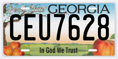 GA license plate CEU7628