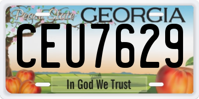 GA license plate CEU7629