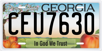 GA license plate CEU7630