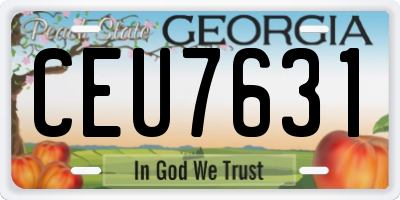 GA license plate CEU7631