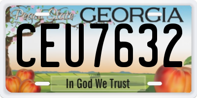 GA license plate CEU7632