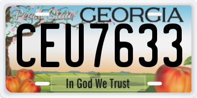 GA license plate CEU7633