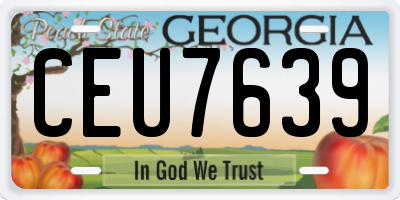 GA license plate CEU7639