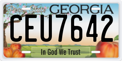 GA license plate CEU7642