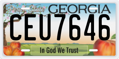 GA license plate CEU7646